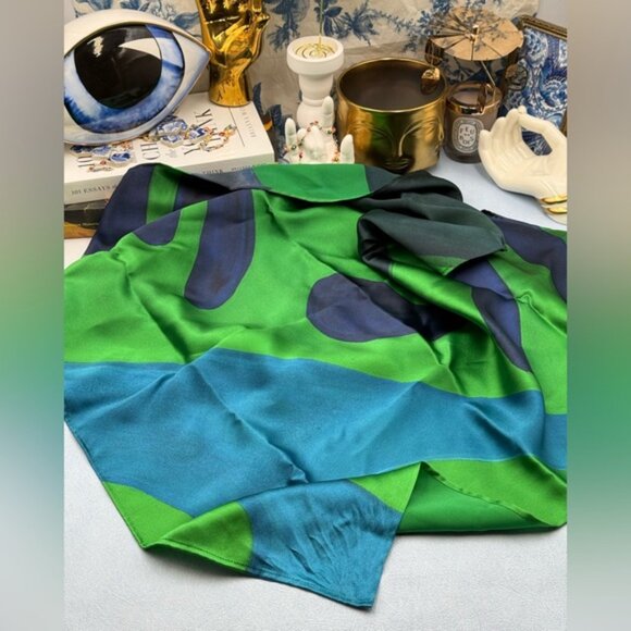 🆕 SIR THE LABEL 🧿 NWOT Frankie Scarf, Blue Green Hues - Print by Frankie Tobin - Picture 11 of 14